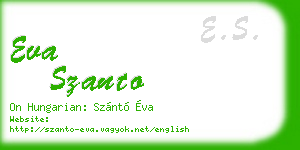 eva szanto business card