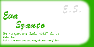 eva szanto business card